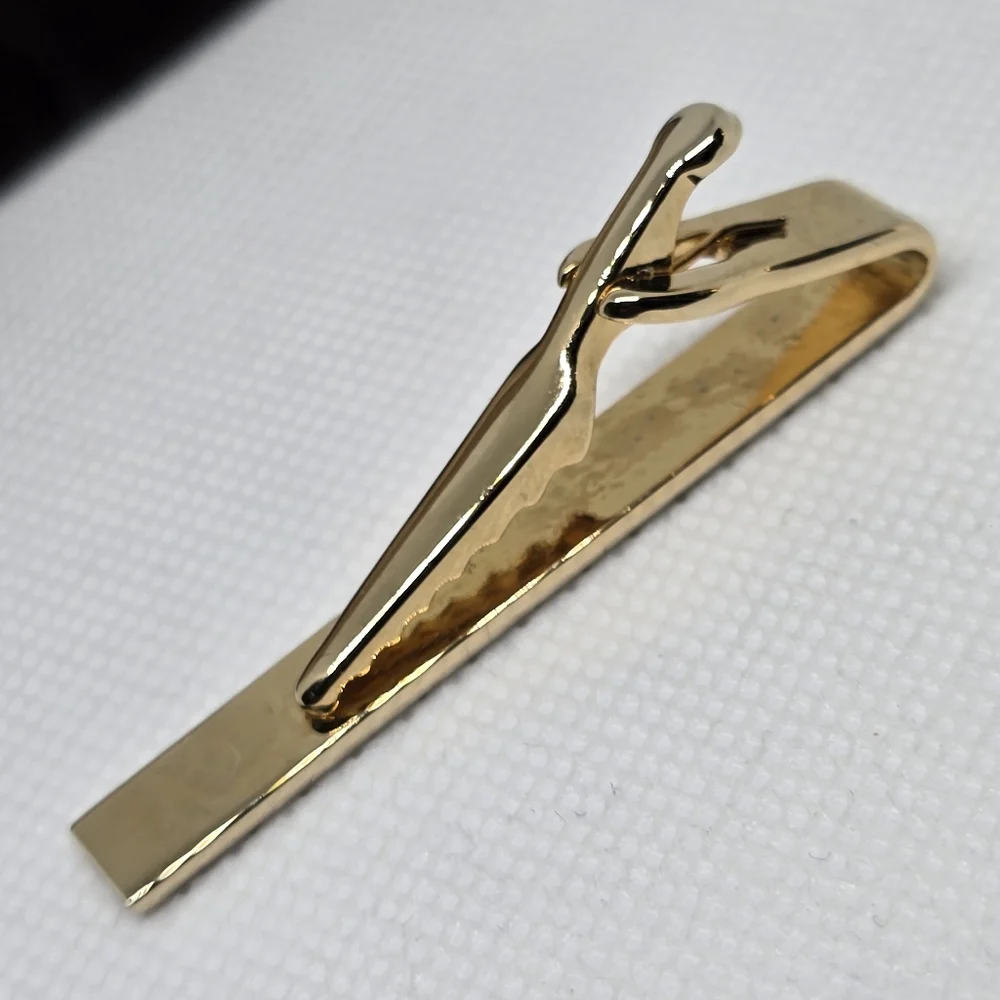 Givenchy Logo Gold Tone Tie Clip